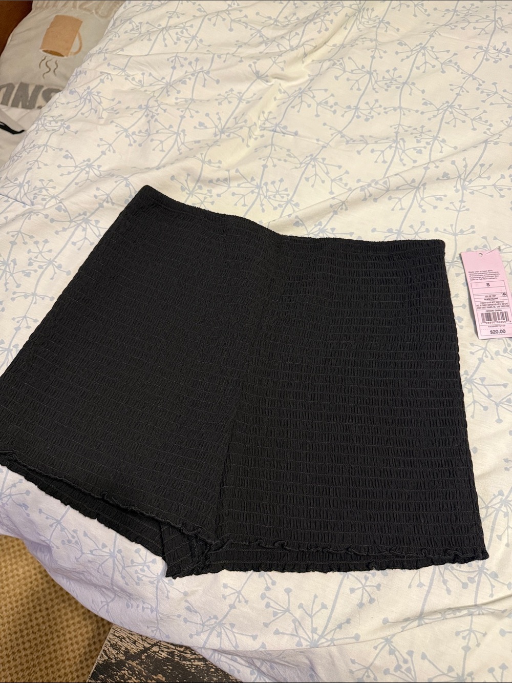 wild fable Black Smocked High-Waist Shorts